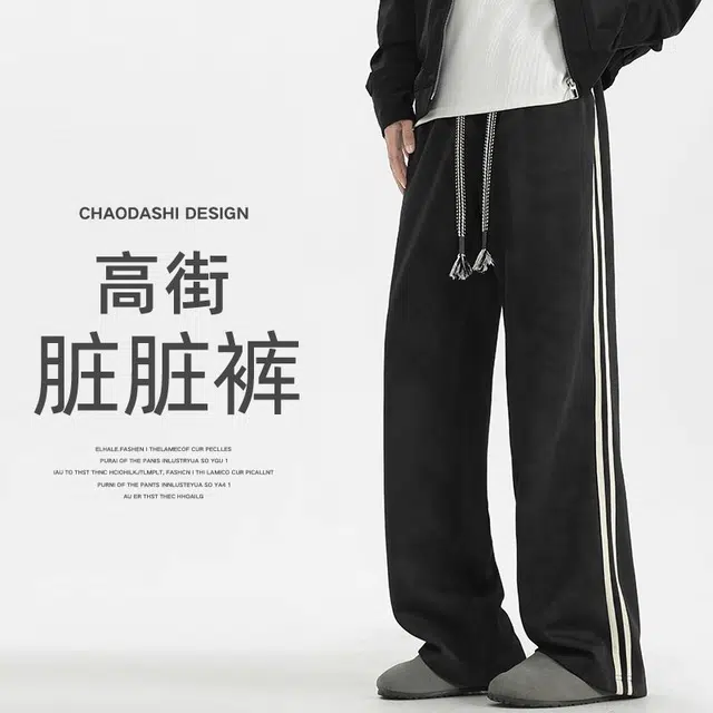 隐狼世家 美式宽松直筒百搭时尚休闲裤 男款