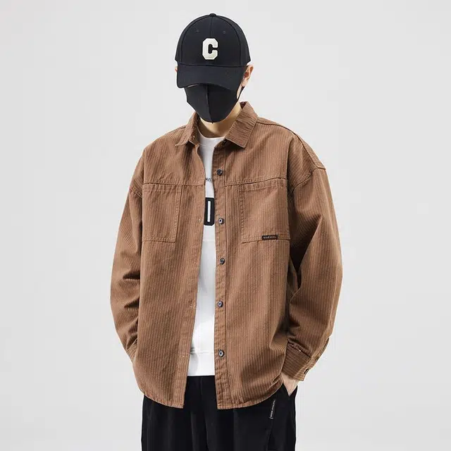 隐狼世家 翻领纯棉休闲服时尚舒适长袖衬衫 男款