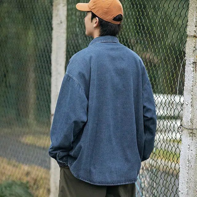 隐狼世家 宽松翻领水洗潮流百搭长袖夹克外套 男款