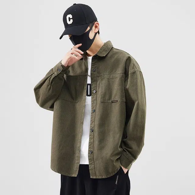 隐狼世家 翻领纯棉休闲服时尚舒适长袖衬衫 男款