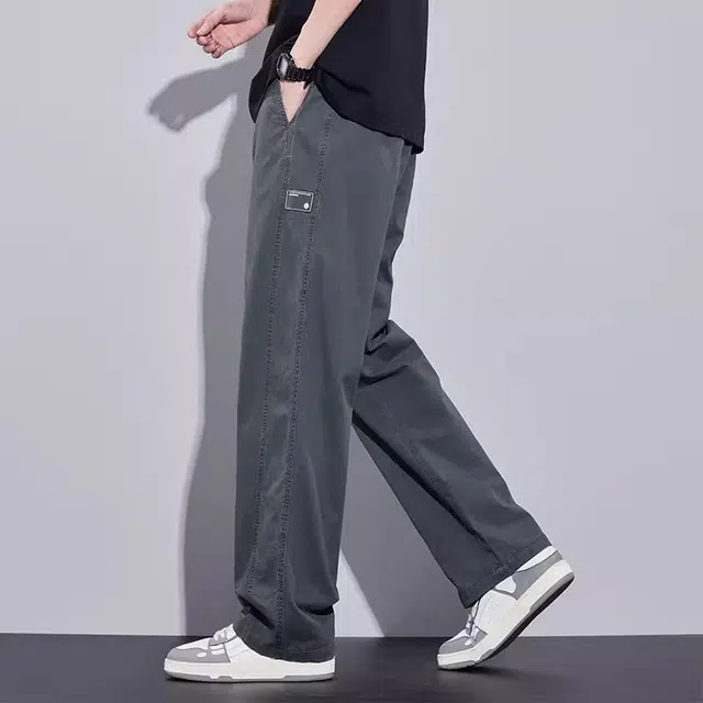隐狼世家 美式潮牌纯棉宽松直筒阔腿工装长裤子休闲裤 男款