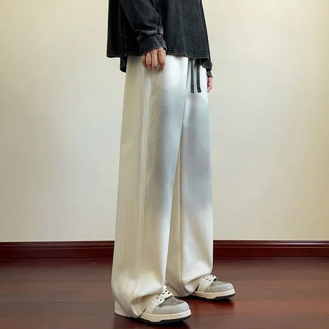 隐狼世家 美式春秋季重磅裤子男潮牌阔腿渐变工装裤直筒宽松痞帅长裤裤休闲裤 男款