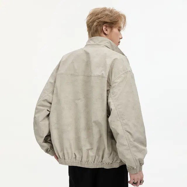 隐狼世家 哈灵顿立领外套男春秋季美式复古宽松短款休闲翻领情侣夹克 男款