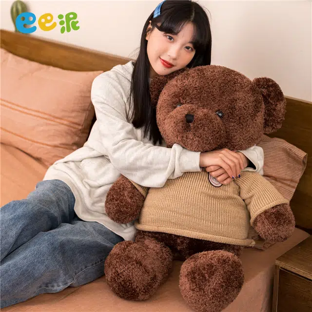 巴巴泥 毛衣熊 小熊公仔抱枕儿童送女朋友生日节日礼物 玩偶 毛绒公仔