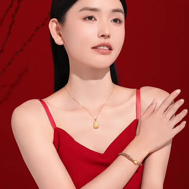 老庙 粽子彩色编绳铜钱款时尚简约气质百搭 足金 按克计价 手链 女款