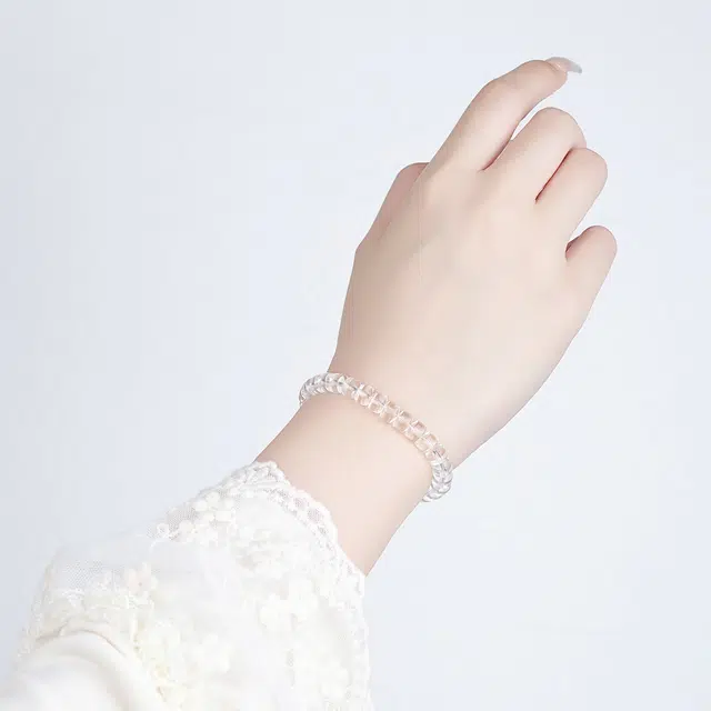 老庙 清透 净化负能量上岸水逆退散 轻奢小众高级感日常通勤百搭#好运天然 白水晶 手串 女款