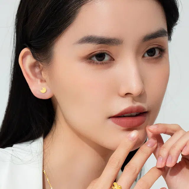 老庙 精致小象耳饰 轻奢小众设计 足金 按克计价 黄金耳钉 女款