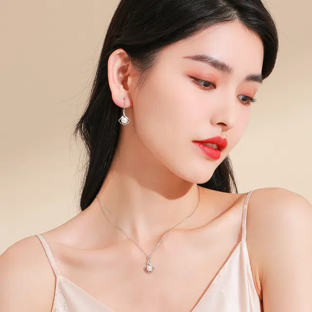简约优雅银镶精致大气百搭 淡水珍珠 耳环 女款