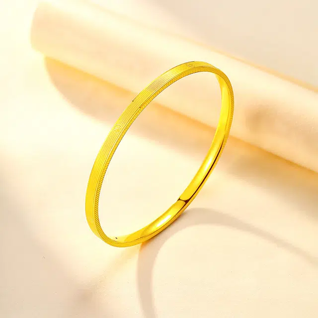 老庙 闭口素圈 简约气质 足金 按克计价 黄金手镯 女款