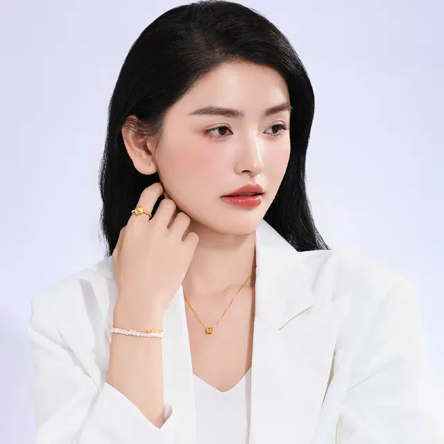 老庙 椭圆麻花光面闭口 简约百搭时尚轻奢精致高级感 足金 一口价 戒指 女款