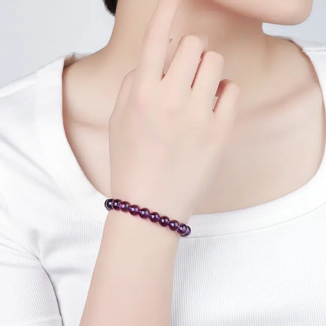 老庙 【紫气东来 学业上岸】浪漫优雅薰衣草色 时尚经典复古设计简约百搭能量石#好运天然 紫水晶 手串 女款