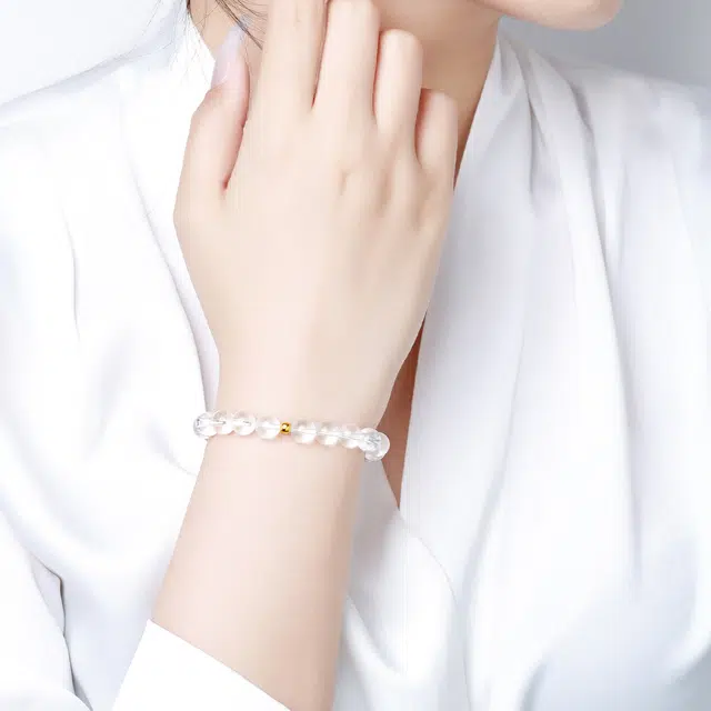 老庙 好运连连 水逆退散 转运时尚简约设计轻奢气质百搭#学业上岸天然 白水晶 手串 女款