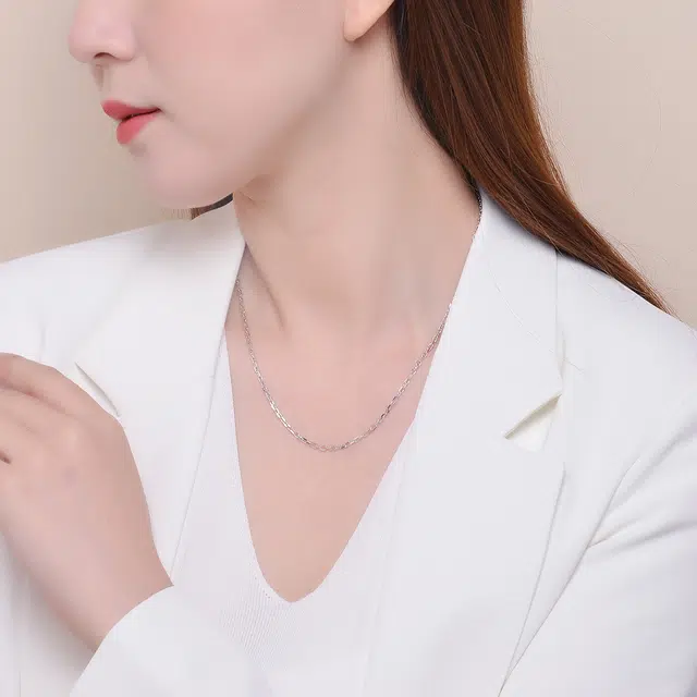 老庙 简约 十字 精致小众设计高级感 叠戴 铂金 项链 男女同款情侣款