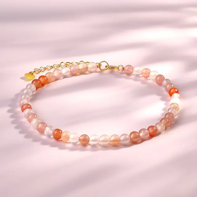 老庙 简约清新多巴胺拼色串珠 国风少女休闲百搭#好运 玛瑙 手链 女款