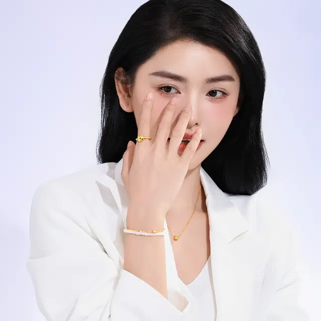老庙 椭圆麻花光面闭口 简约百搭时尚轻奢精致高级感 足金 一口价 戒指 女款