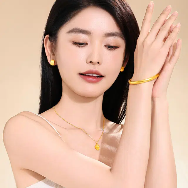 老庙 小方糖硬金百搭小众水滴耳饰 足金 按克计价 黄金耳钉 男女同款情侣款