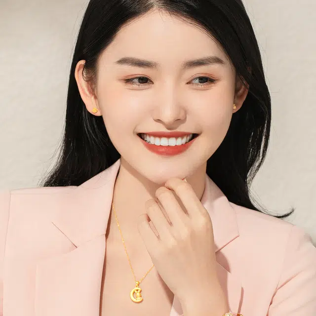 老庙 可爱小众设计小兔 黄金 按克计价 耳环 女款