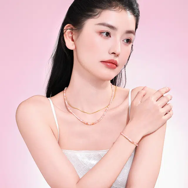 老庙 简约清新多巴胺拼色串珠 国风少女休闲百搭#好运 玛瑙 手链 女款