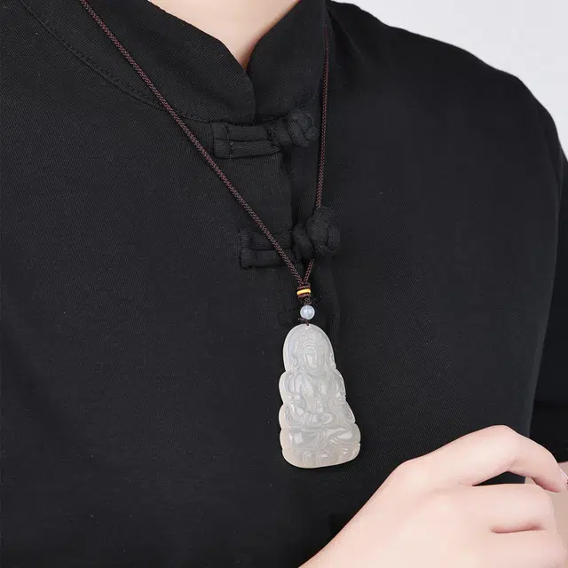 老庙 平安喜乐 国风观音挂坠 新中式民族风精致大气吉祥高级感简约百搭复古#好运连连 玛瑙 吊坠 男女同款情侣款