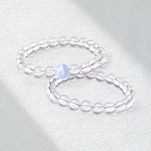 老庙 水逆退散 学业上岸  经典时尚设计天然 白水晶 手串 女款