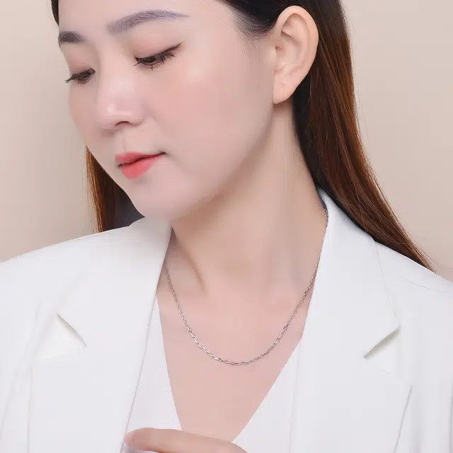 老庙 简约 十字 精致小众设计高级感 叠戴 铂金 项链 男女同款情侣款