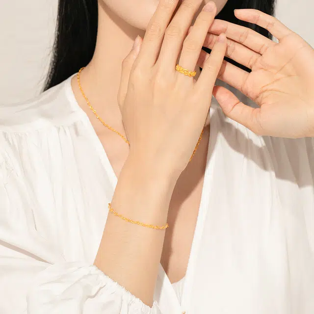 老庙 时尚百搭气质 足金 按克计价 手链 女款