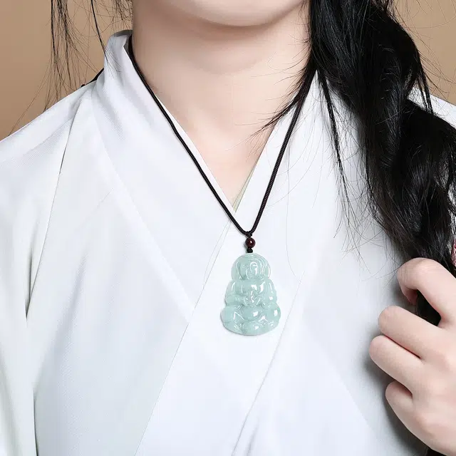 老庙 观音紫檀珠编绳挂坠新中式国潮 豆种 翡翠吊坠 女款
