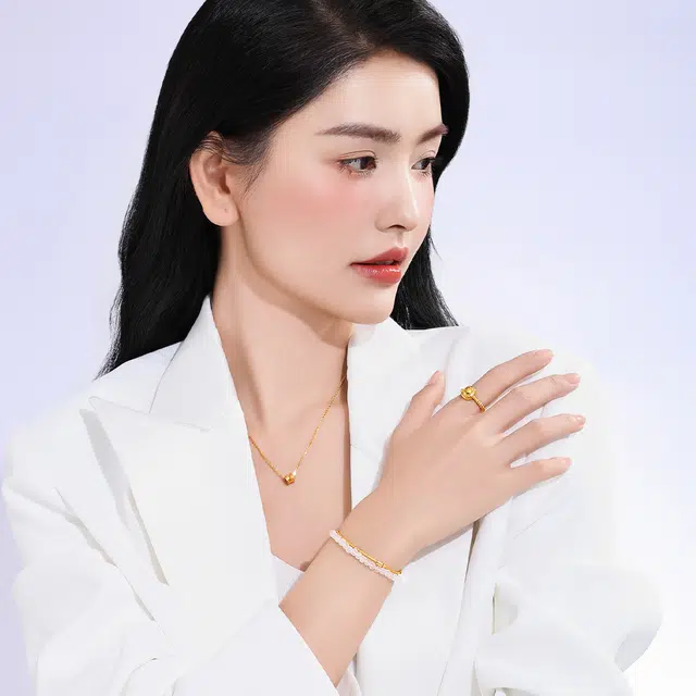 老庙 椭圆麻花光面闭口 简约百搭时尚轻奢精致高级感 足金 一口价 戒指 女款