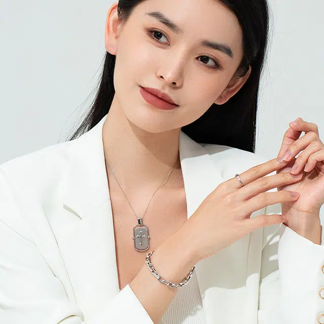 老庙 时尚简约大气气质百搭小众 铂金 手链 女款