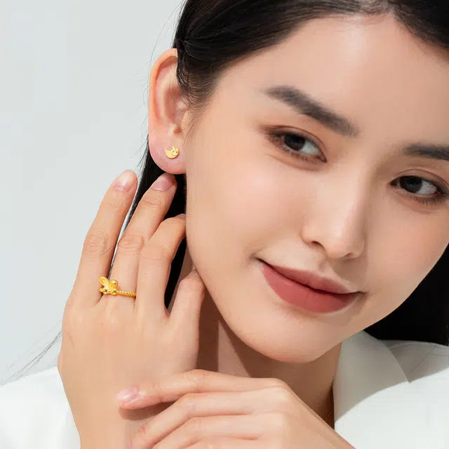老庙 精致小象耳饰 轻奢小众设计 足金 按克计价 黄金耳钉 女款