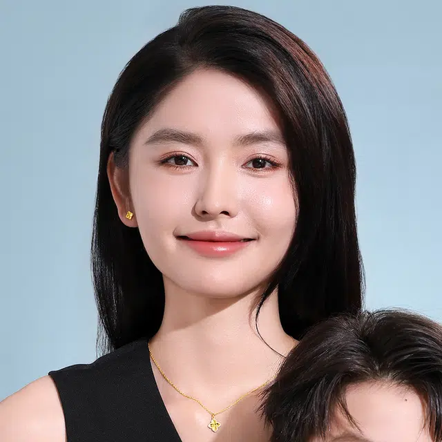 老庙 水逆退散心悦幸运四叶草闪耀金鱼鳞好运加倍 足金 按克计价 黄金耳钉 女款