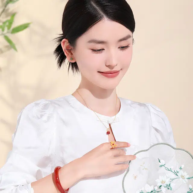 老庙 古法黄金 花丝花朵 轻奢小众可调节 足金 按克计价 黄金戒指 女款