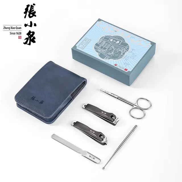 张小泉 修剪指甲刀套装 家用修脚美甲工具 甲沟脚钳 锉刀掏耳棒鼻毛剪