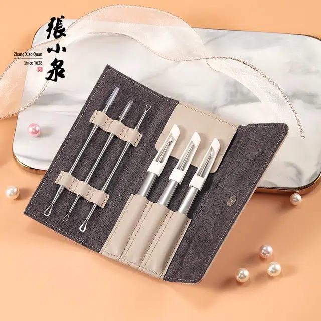 张小泉 粉刺针套装 挤痘痘工具 暗疮祛痘挑粉刺针 美容院专业粉刺针 黑头夹镊子