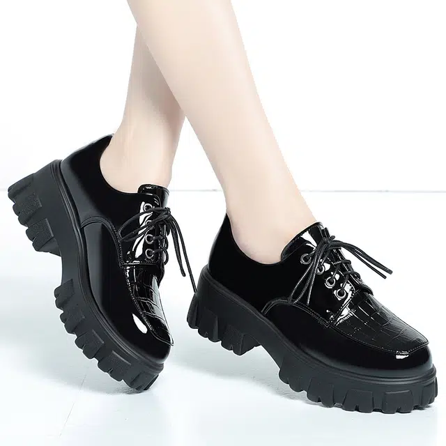 阿比让 二层牛皮 公主学院风时尚百搭英伦日常通勤系带 乐福鞋 女