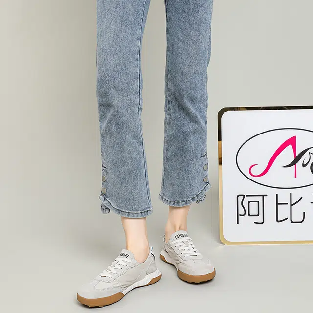 阿比让 猪皮 简约百搭德训芭蕾鞋 轻便透气 低帮 生活休闲鞋 女款