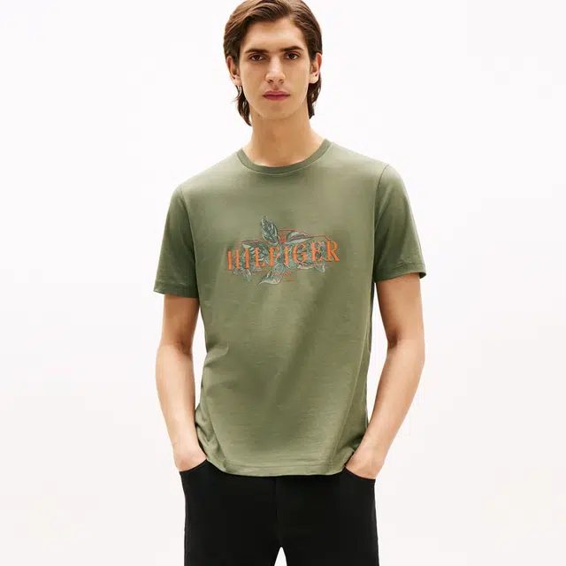 Tommy Hilfiger Floral Letter Print T-Shirt