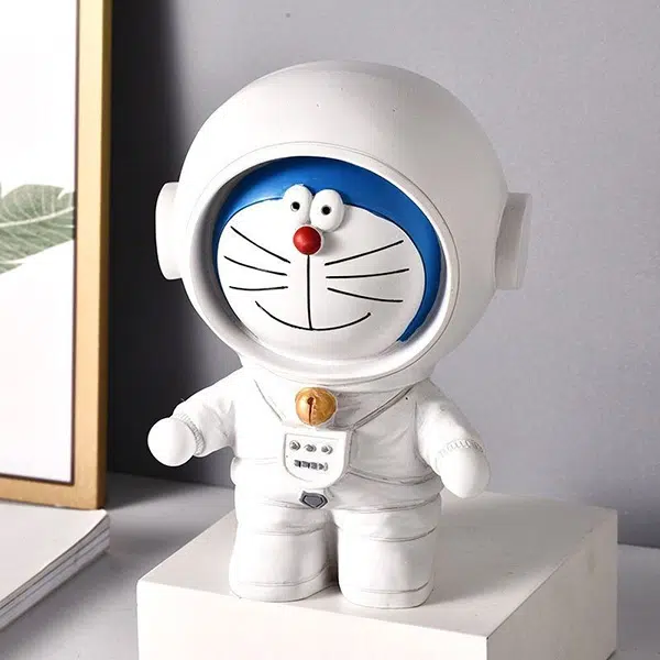 姝娈 创意蓝胖子宇航员存钱罐装饰品学生朋友生日送礼桌面装饰树脂工艺品 摆件