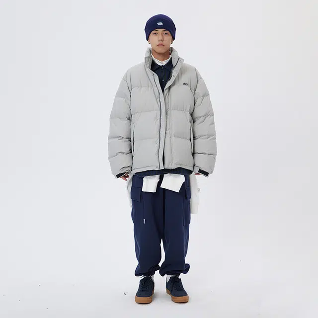江南先生 日系立领防风防泼水保暖宽松羽绒服 男女同款