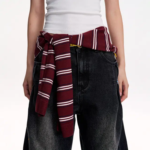 江南先生 氛围感抗起球撞色条纹针织韩版时尚慵懒感 涤纶 披肩 男女同款情侣款