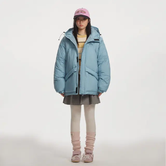江南先生 美式复古刺绣工装防泼水连帽加厚保暖情侣棉服 男女同款