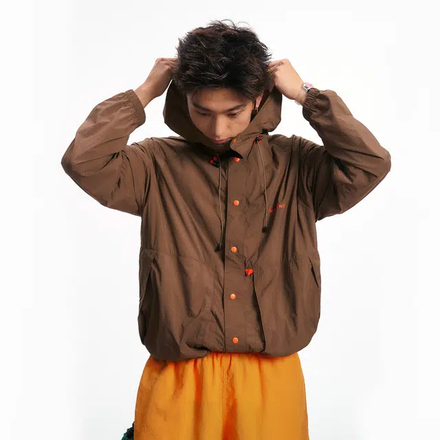 江南先生 透气抗紫外线纯色插肩长袖连帽防晒服 男女同款