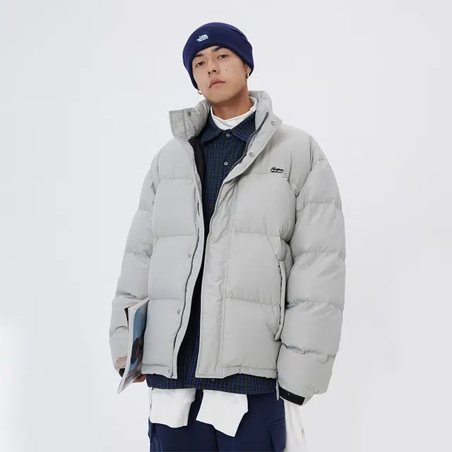 江南先生 日系立领防风防泼水保暖宽松羽绒服 男女同款
