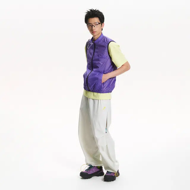 江南先生 轻薄透气宽松纯色立领马甲 男女同款