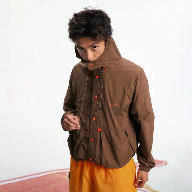 江南先生 透气抗紫外线纯色插肩长袖连帽防晒服 男女同款