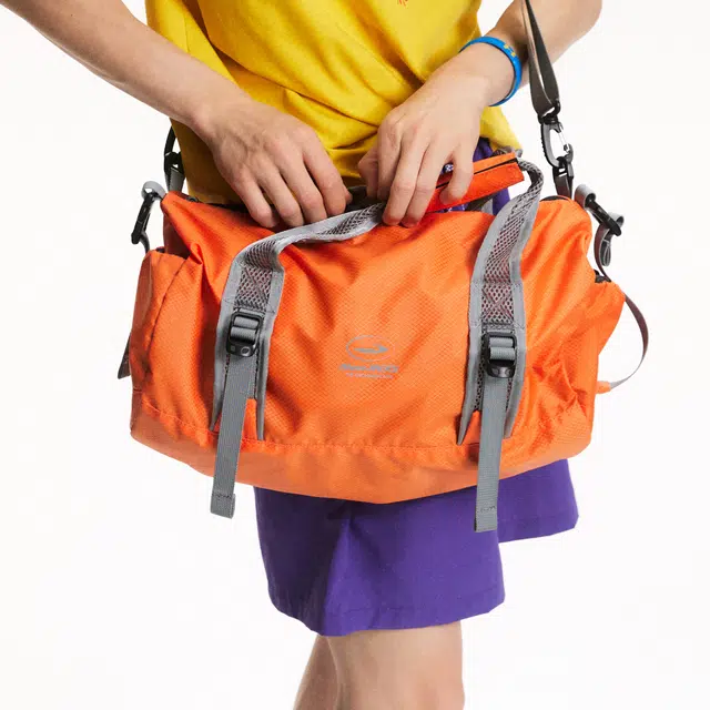 江南先生 复古撞色常规时尚潮流设计反光印花 聚酯纤维 旅行包 男女同款情侣款 橙色/湖水绿/灰色/荧光绿