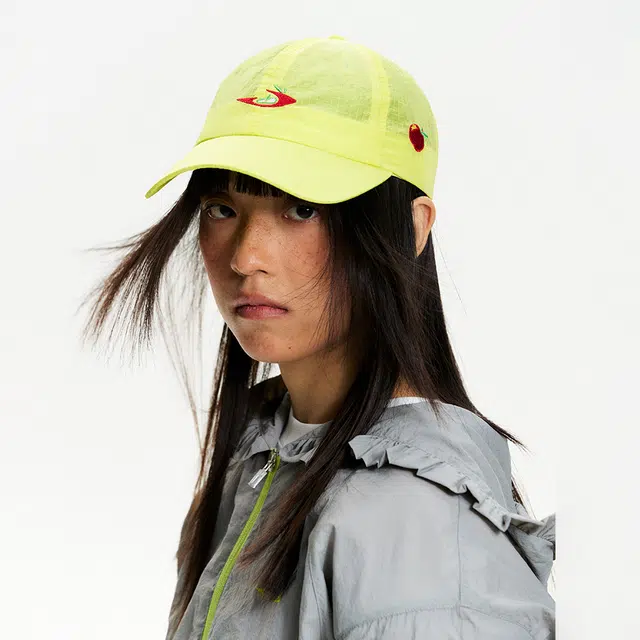 江南先生 美式复古防水肌理格纹水果刺绣宽松休闲百搭 锦纶 棒球帽 男女同款情侣款