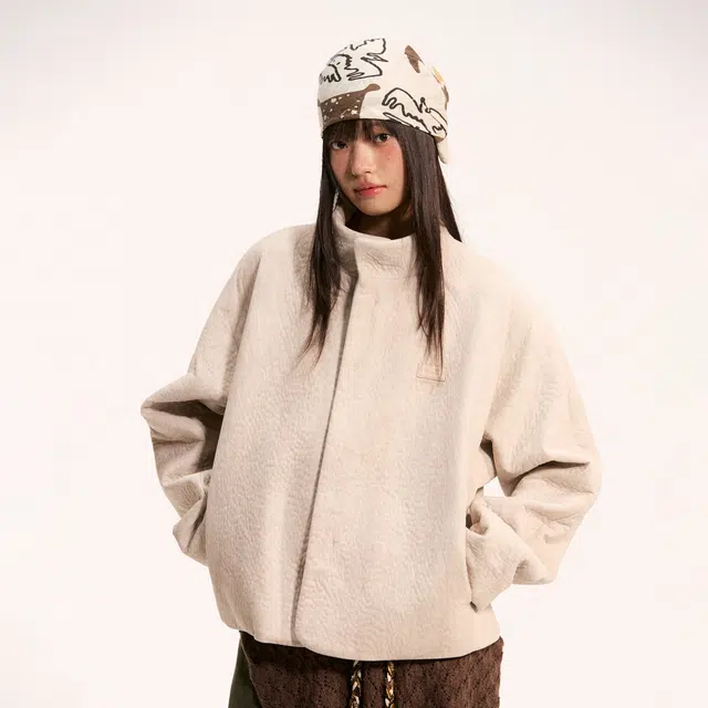 江南先生 流浪者之歌 挺阔复古纹理顺质感外套闲百搭宽松夹克 男女同款