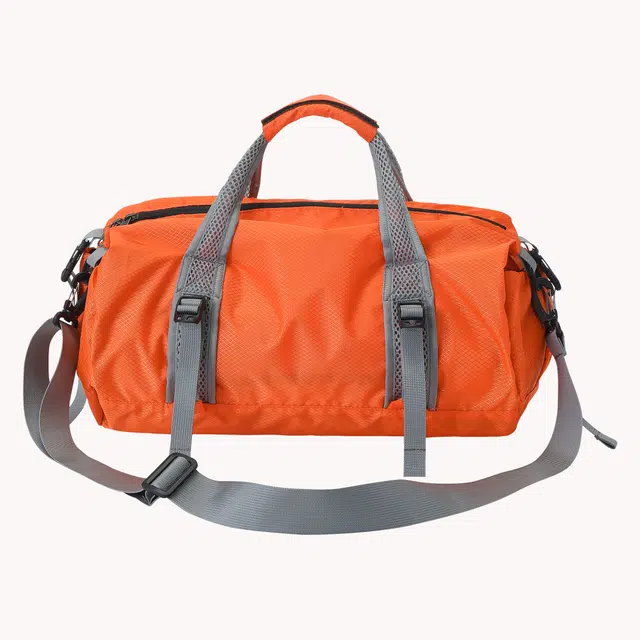 江南先生 复古撞色常规时尚潮流设计反光印花 聚酯纤维 旅行包 男女同款情侣款 橙色/湖水绿/灰色/荧光绿