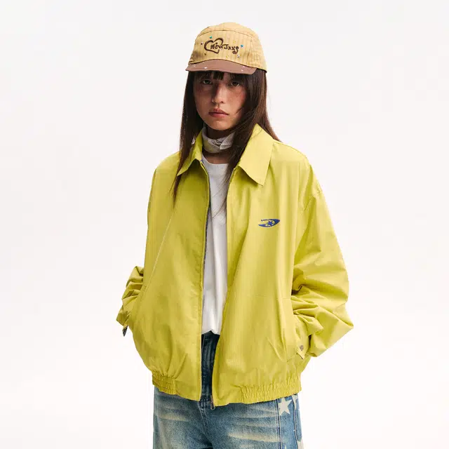 江南先生 大小孩乐园 复古格纹双面穿哈灵顿工装时尚宽松百搭长袖休闲外套夹克 男女同款